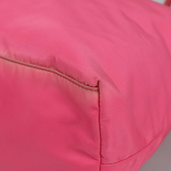 PRADA Tote Bag Nylon Pink Silver Auth 111353