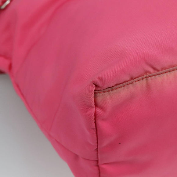 PRADA Tote Bag Nylon Pink Silver Auth 111353