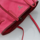 PRADA Tote Bag Nylon Pink Silver Auth 111353-6