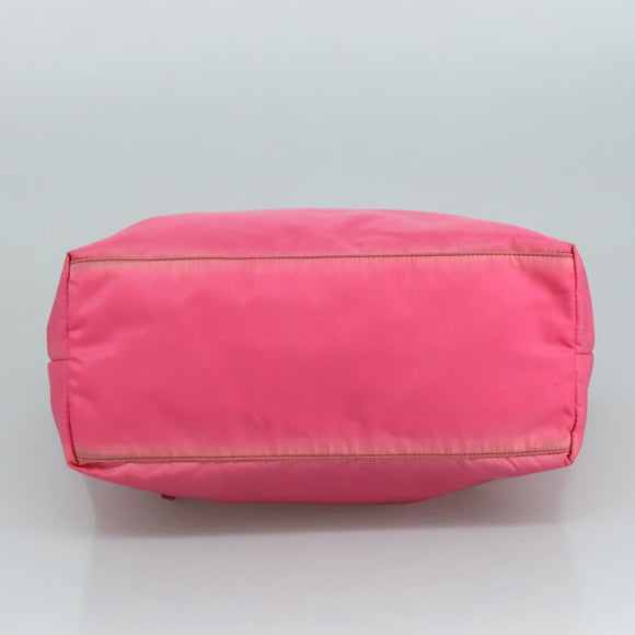 PRADA Tote Bag Nylon Pink Silver Auth 111353