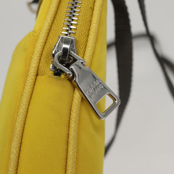 PRADA Shoulder Bag Nylon Yellow Auth 111355