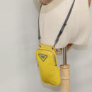 PRADA Shoulder Bag Nylon Yellow Auth 111355-22