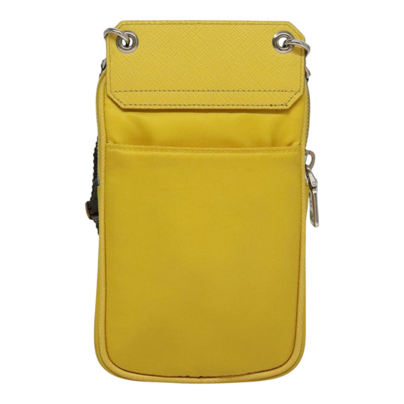 PRADA Shoulder Bag Nylon Yellow Auth 111355