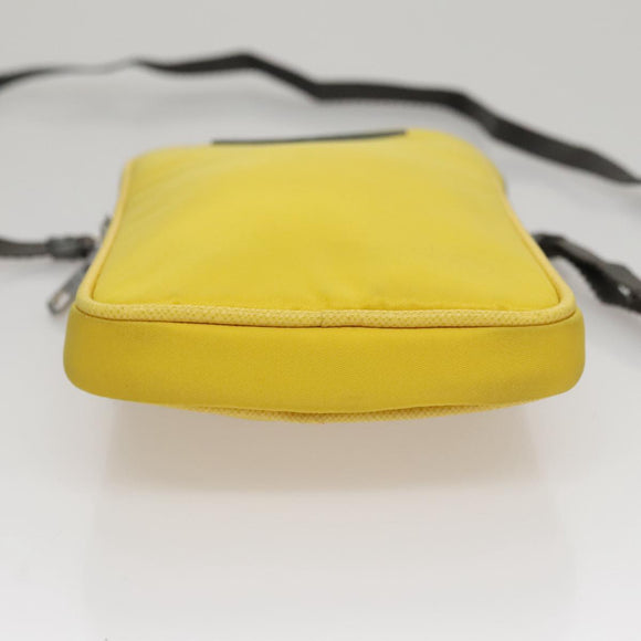 PRADA Shoulder Bag Nylon Yellow Auth 111355