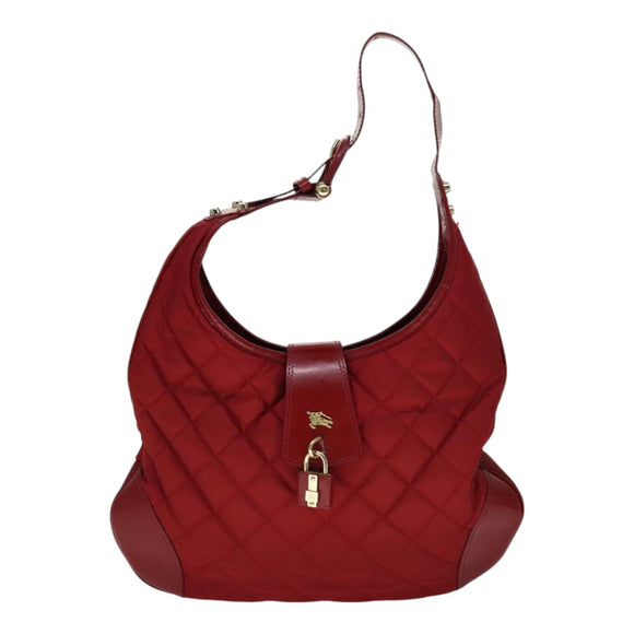 BURBERRY Shoulder Bag Nylon Red Auth 111357