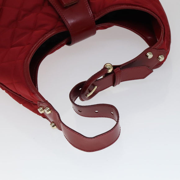 BURBERRY Shoulder Bag Nylon Red Auth 111357