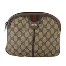 GUCCI GG Supreme Web Sherry Line Shoulder Bag PVC Beige 904 02 047 Auth 111359-13