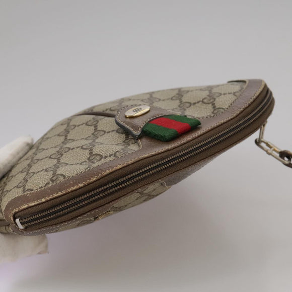 GUCCI GG Supreme Web Sherry Line Shoulder Bag PVC Beige 904 02 047 Auth 111359