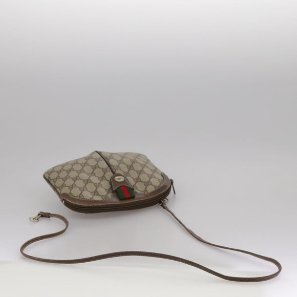 GUCCI GG Supreme Web Sherry Line Shoulder Bag PVC Beige 904 02 047 Auth 111359
