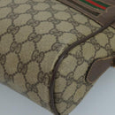 GUCCI GG Supreme Web Sherry Line Shoulder Bag PVC Beige 56 02 088 Auth 111361-10