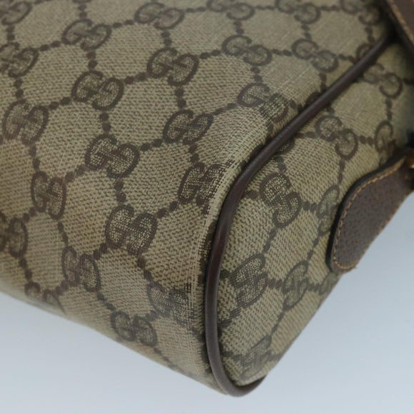 GUCCI GG Supreme Web Sherry Line Shoulder Bag PVC Beige 56 02 088 Auth 111361