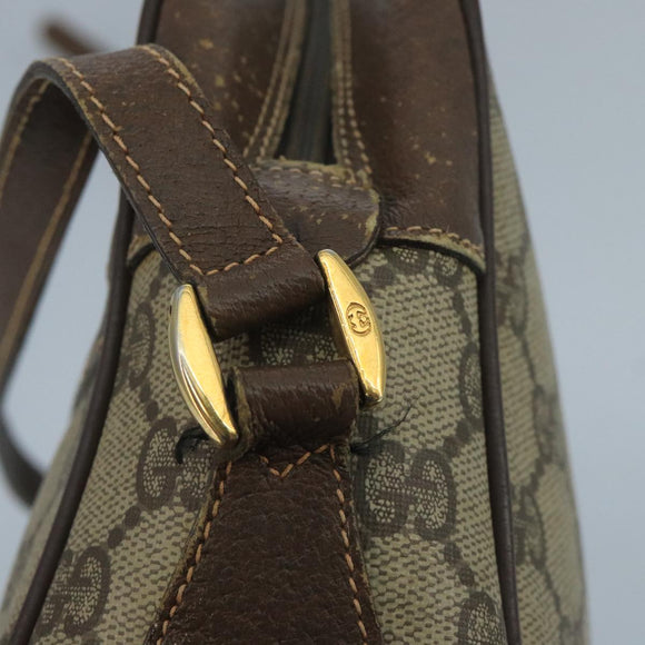 GUCCI GG Supreme Web Sherry Line Shoulder Bag PVC Beige 56 02 088 Auth 111361