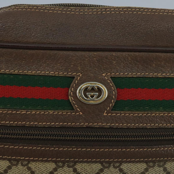 GUCCI GG Supreme Web Sherry Line Shoulder Bag PVC Beige 56 02 088 Auth 111361