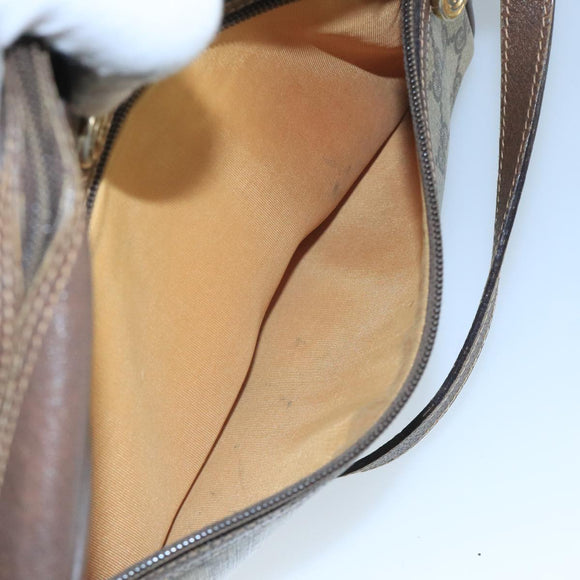 GUCCI GG Supreme Web Sherry Line Shoulder Bag PVC Beige 56 02 088 Auth 111361