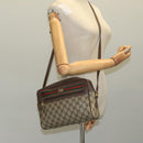 GUCCI GG Supreme Web Sherry Line Shoulder Bag PVC Beige 56 02 088 Auth 111361-24