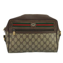 GUCCI GG Supreme Web Sherry Line Shoulder Bag PVC Beige 56 02 088 Auth 111361-13