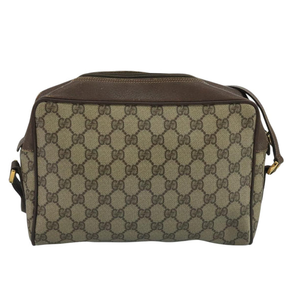 GUCCI GG Supreme Web Sherry Line Shoulder Bag PVC Beige 56 02 088 Auth 111361