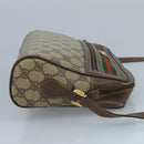 GUCCI GG Supreme Web Sherry Line Shoulder Bag PVC Beige 56 02 088 Auth 111361-4