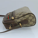 GUCCI GG Supreme Web Sherry Line Shoulder Bag PVC Beige 56 02 088 Auth 111361-5