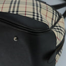 BURBERRY Nova Check Shoulder Bag Canvas Leather Beige Auth 111365V-15