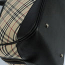 BURBERRY Nova Check Shoulder Bag Canvas Leather Beige Auth 111365V-16