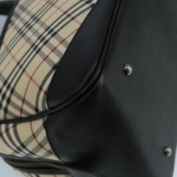 BURBERRY Nova Check Shoulder Bag Canvas Leather Beige Auth 111365V