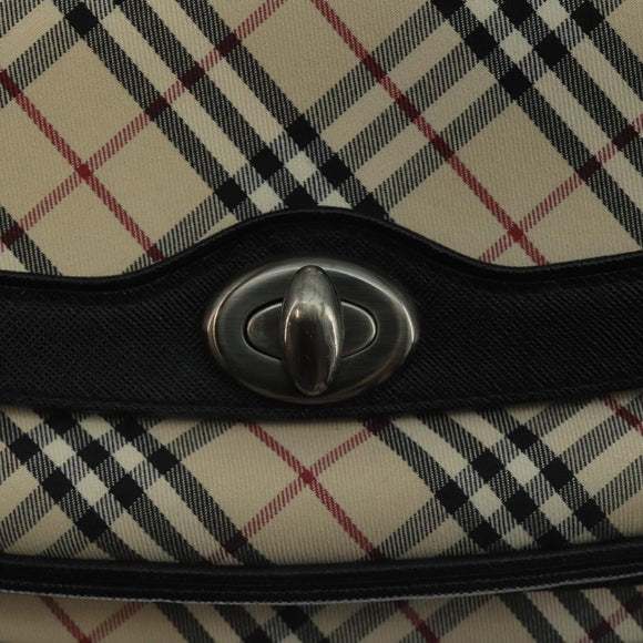 BURBERRY Nova Check Shoulder Bag Canvas Leather Beige Auth 111365V