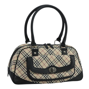 BURBERRY Nova Check Shoulder Bag Canvas Leather Beige Auth 111365V