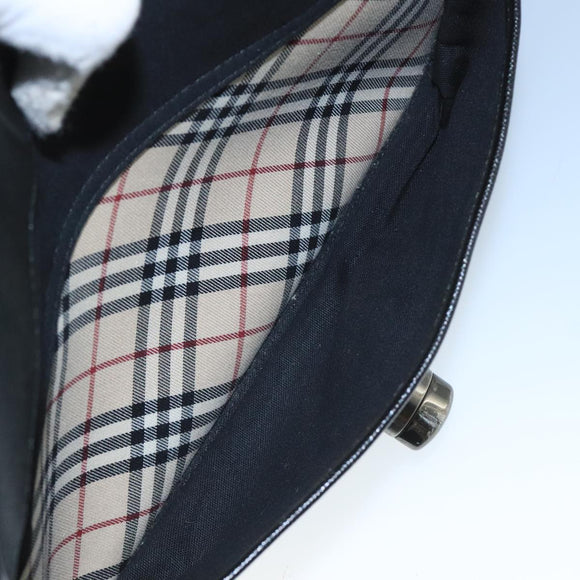 BURBERRY Nova Check Shoulder Bag Canvas Leather Beige Auth 111365V
