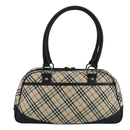 BURBERRY Nova Check Shoulder Bag Canvas Leather Beige Auth 111365V-2