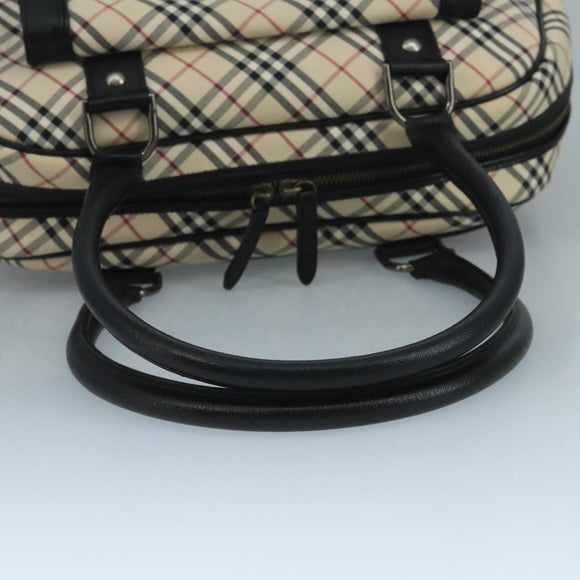 BURBERRY Nova Check Shoulder Bag Canvas Leather Beige Auth 111365V