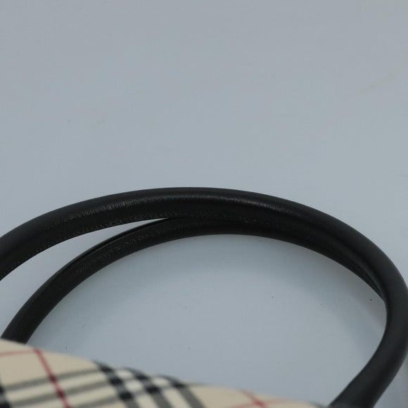 BURBERRY Nova Check Shoulder Bag Canvas Leather Beige Auth 111365V