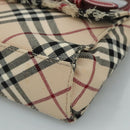 BURBERRY Nova Check Blue Label Shoulder Bag Canvas Beige Auth 111366-9