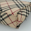 BURBERRY Nova Check Blue Label Shoulder Bag Canvas Beige Auth 111366-15