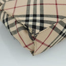 BURBERRY Nova Check Blue Label Shoulder Bag Canvas Beige Auth 111366-16