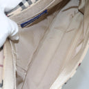 BURBERRY Nova Check Blue Label Shoulder Bag Canvas Beige Auth 111366-11