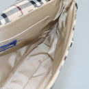 BURBERRY Nova Check Blue Label Shoulder Bag Canvas Beige Auth 111366-17