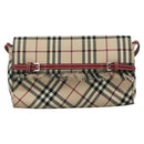 BURBERRY Nova Check Blue Label Shoulder Bag Canvas Beige Auth 111366-13