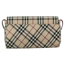 BURBERRY Nova Check Blue Label Shoulder Bag Canvas Beige Auth 111366-2