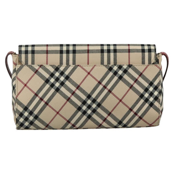 BURBERRY Nova Check Blue Label Shoulder Bag Canvas Beige Auth 111366 - 0