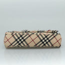 BURBERRY Nova Check Blue Label Shoulder Bag Canvas Beige Auth 111366-5