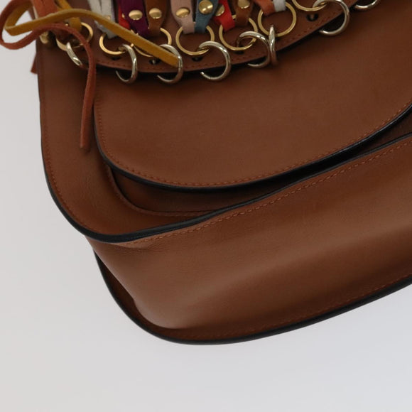 Chloe Shoulder Bag Leather Brown Auth 111369AM