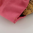 Salvatore Ferragamo Chain Shoulder Bag Satin Wicker Pink Auth 111370-10