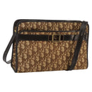 Christian Dior Trotter Canvas Shoulder Bag Gold Brown Auth 111398-1