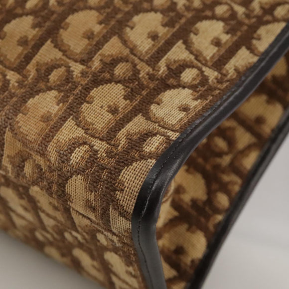 Christian Dior Trotter Canvas Shoulder Bag Gold Brown Auth 111398