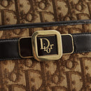Christian Dior Trotter Canvas Shoulder Bag Gold Brown Auth 111398-17