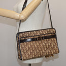 Christian Dior Trotter Canvas Shoulder Bag Gold Brown Auth 111398-21