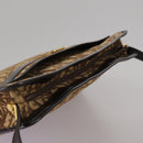 Christian Dior Trotter Canvas Shoulder Bag Gold Brown Auth 111398-6