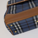 Burberrys Nova Check Hand Bag PVC Leather 2way Blue Auth 111399-15