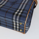 Burberrys Nova Check Hand Bag PVC Leather 2way Blue Auth 111399-16